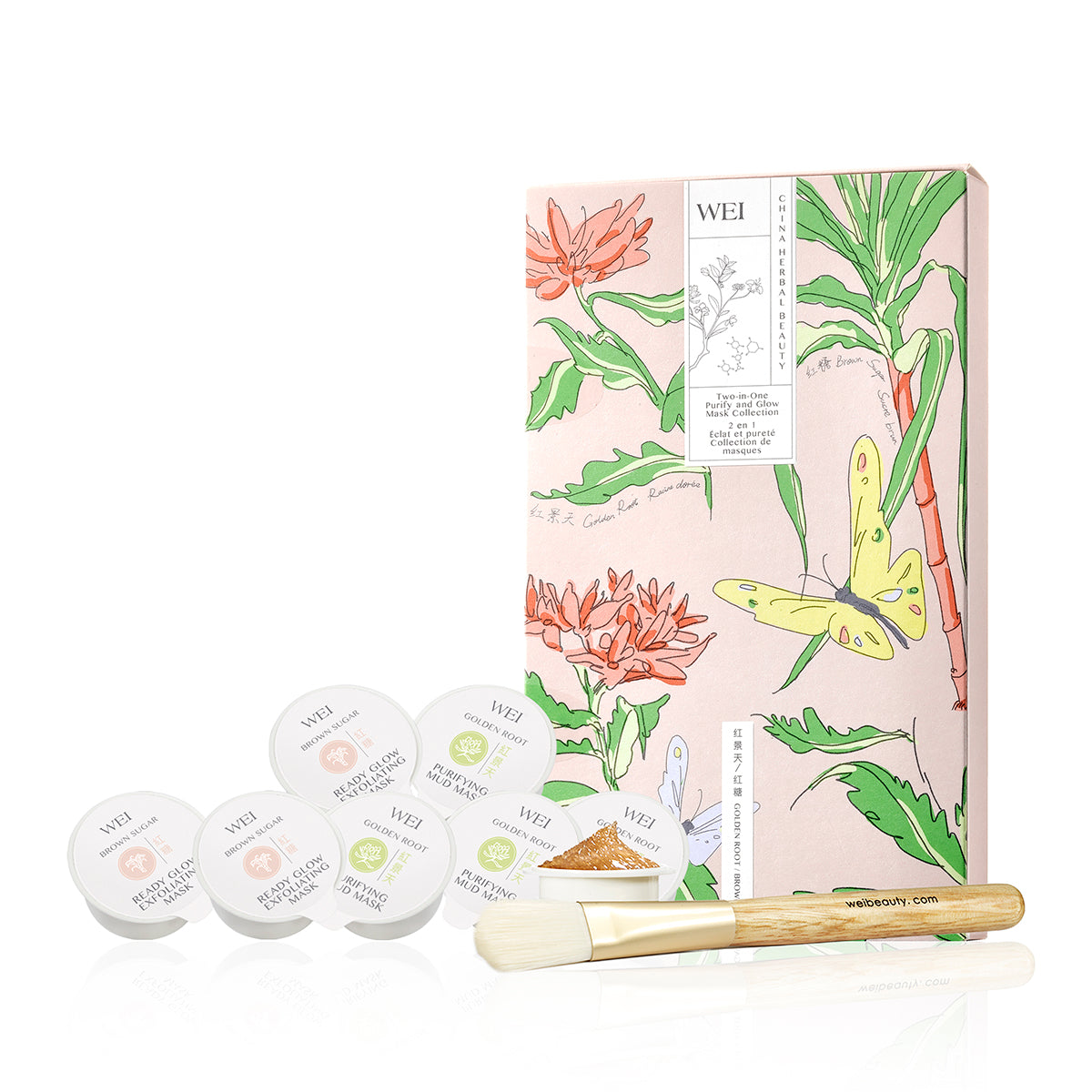 Two-in-One Purify and Glow Mask Collection with Brush